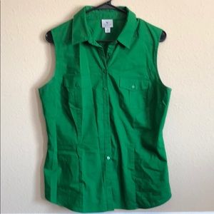 Sleeveless Top Green Sz PL